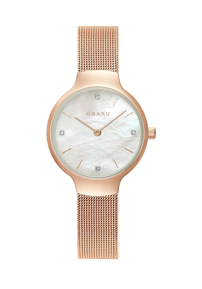Obaku Denmark V241LXVWMV Hasır Quartz Rose 29 mm Kadın Kol Saati