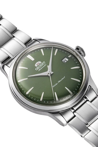 Orient Bambino Kurmalı Otomatik Çelik Gri Yeşil Kadran Kristal Cam 38 mm Erkek Kol Saati - 2