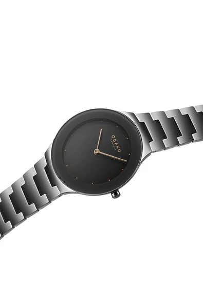 Obaku Denmark V290LXUUSU Çelik Safir Kristal Gri 32 mm Kadın Kol Saati - 4