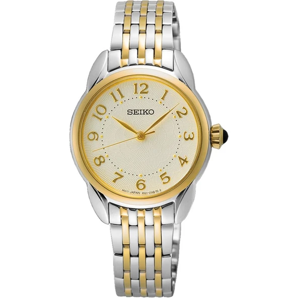 Seiko SUR562P Quartz Çelik Altın/Gri Beyaz Kadran 29 mm Kadın Kol Saati