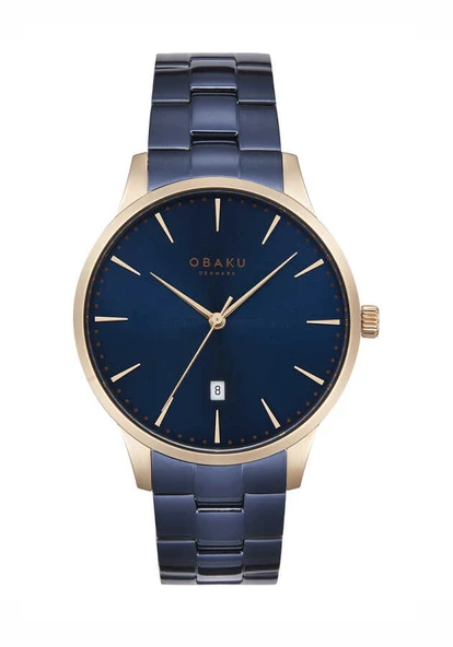 Obaku Denmark V247XDVLSL Quartz Çelik Lacivert Kristal Cam 42 mm Erkek Kol Saati - 3