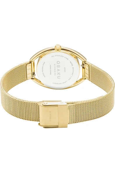 Obaku Denmark V286LXGIMG Quartz Hasır Gold Beyaz Kadran Kristal Cam 29 mm Kadın Kol Saati - 9