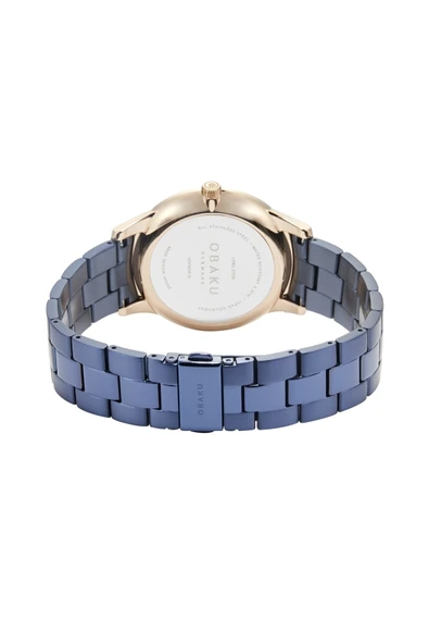 Obaku Denmark V247XDVLSL Quartz Çelik Lacivert Kristal Cam 42 mm Erkek Kol Saati - 9