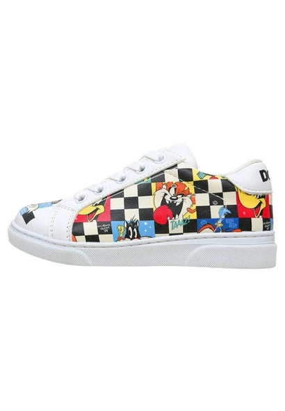 Unisex Çocuk Vegan Deri Beyaz Sneakers - Warner Bros You're Despicable Tasarım - 4