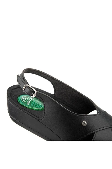 Muya İngane 35207-430 Topuk Jelli Anatomik Taban Kadın Sandalet Siyah 36-40 - Resim 3