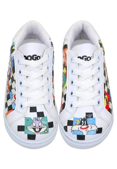 Unisex Çocuk Vegan Deri Beyaz Sneakers - Warner Bros You're Despicable Tasarım - 2