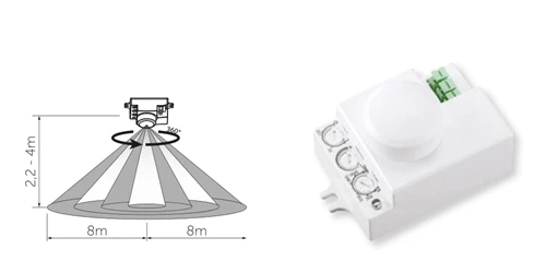 İNOLED Radar Hareket Sensörü 1200w (RF Sensör Tipi) Açı 360 Derece Işık Süre ve Mesafe Ayarlı Sensör - 5
