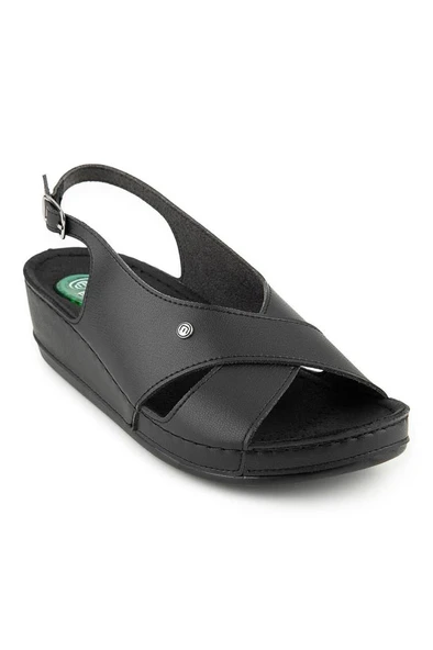 Muya İngane 35207-430 Topuk Jelli Anatomik Taban Kadın Sandalet Siyah 36-40