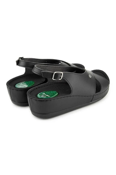 Muya İngane 35207-430 Topuk Jelli Anatomik Taban Kadın Sandalet Siyah 36-40 - Resim 4