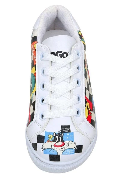 Unisex Çocuk Vegan Deri Beyaz Sneakers - Warner Bros You're Despicable Tasarım - 5