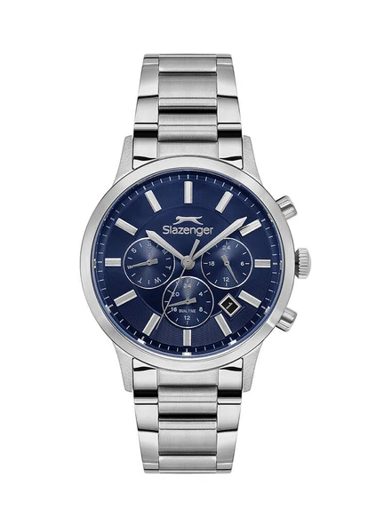 Slazenger SL.09.2511.2.03 Quartz Çelik Gri Mavi Kadran 42 mm Erkek Kol Saati