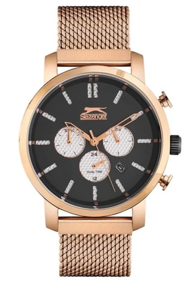 Slazenger SL.09.1775.2.05 45 mm Rose Hasır Kordonlu Erkek Kol Saati