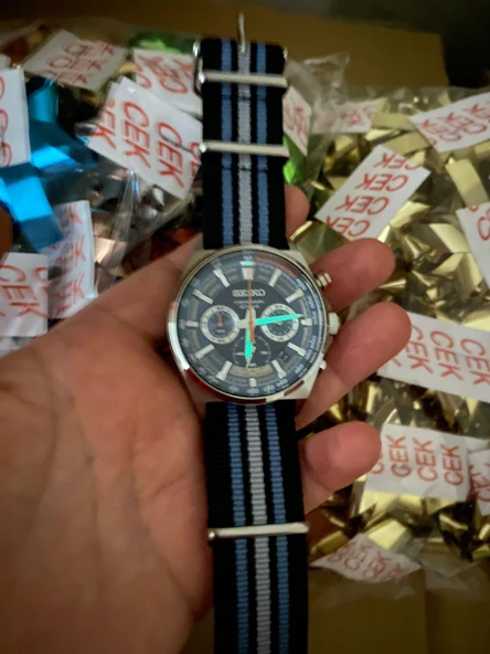 Seiko SSB409P1 Quartz 10 ATM 41 mm Renkli Erkek Kol Saati - Resim 5