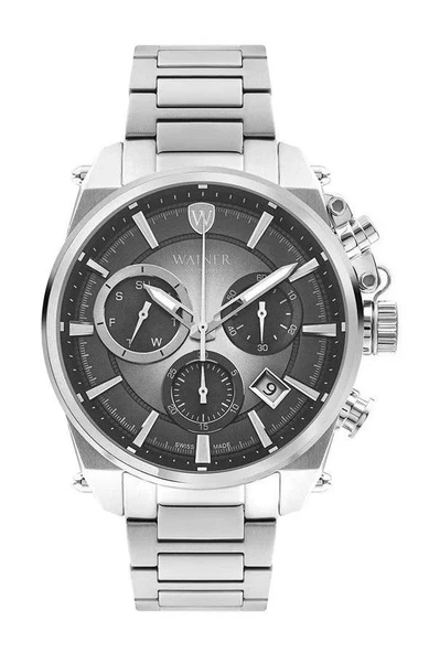 Wainer WA.19200-A Swiss Made Quartz Çelik Gri Safir Cam 46 mm Erkek Kol Saati