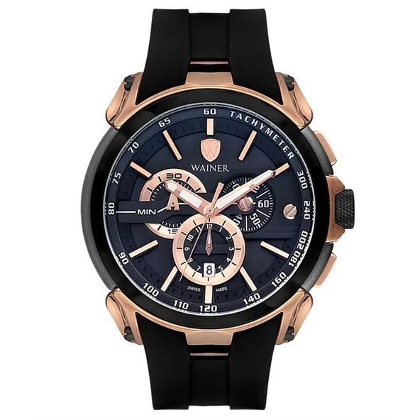 Wainer WA.16910-A 48 mm Silikon Kordonlu Kronolu Erkek Kol Saati