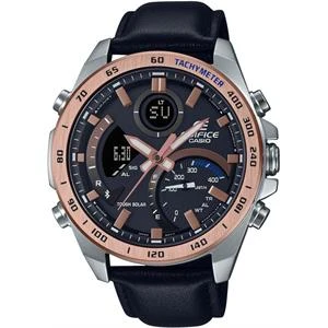 Casio ECB-900GL-1BDR Deri Siyah 48 mm Erkek Kol Saati