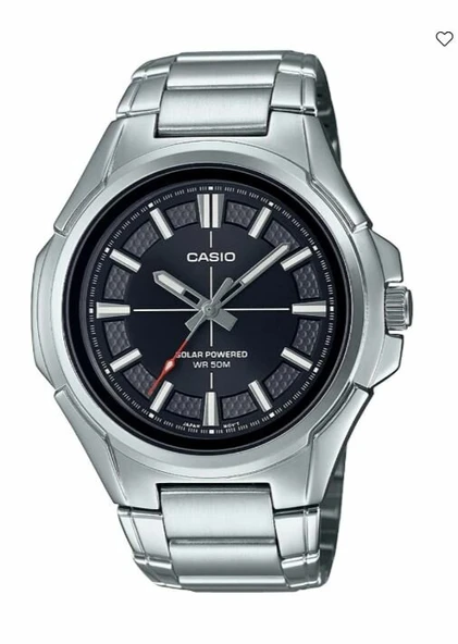 Casio MTP-RS100D-1AVDF Solar Çelik Gri Siyah Kadran 46 mm Erkek Kol Saati