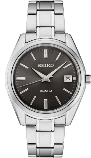 Seiko SUR375P1 Quartz Çelik Gri Titanyum Kasa Siyah Kadran 10 ATM  40 mm Erkek Kol Saati - 5