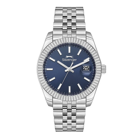 Slazenger SL.09.2509.1.03 Quartz Çelik Gri Mavi Kadran 42 mm Erkek Kol Saati - 2