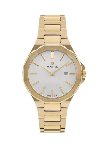 Wainer WA.11144-D Quartz Swiss Made Çelik Altın Rengi 41 mm Erkek Kol Saati