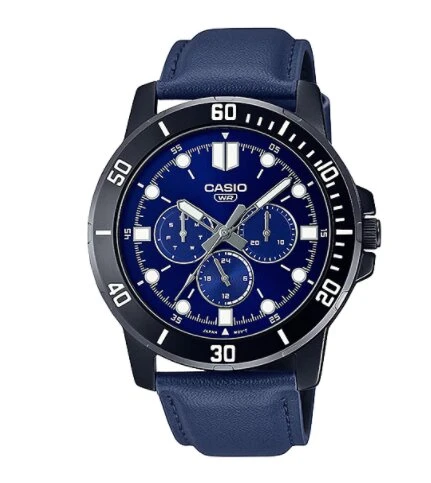 Casio MTP-VD300BL-2EUDF Quartz Deri Lacivert 45 mm Erkek Kol Saati - 3