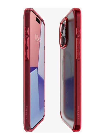 Spigen iPhone 15 Pro Kılıf, Spigen Ultra Hybrid Magfit (Magsafe Uyumlu) Deep Red - 3