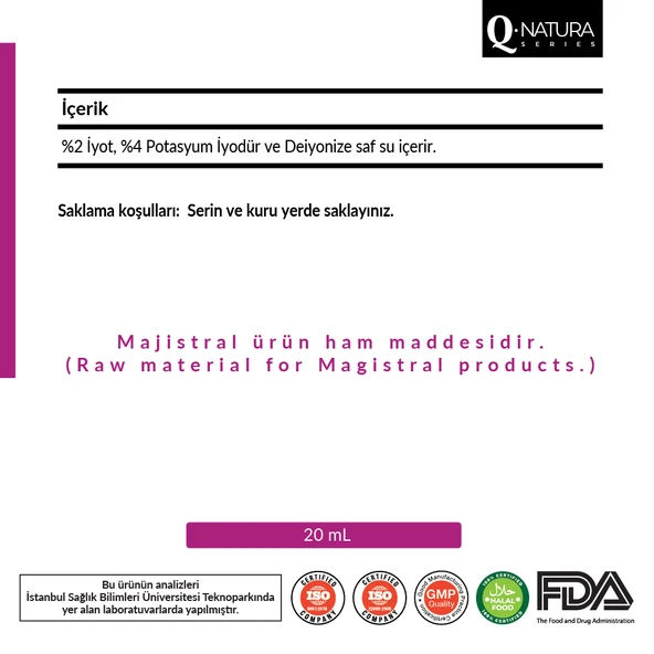 Lugols Solution % 2 İyot Damla 20 ml - 4 ADET + Roll-on Başlık Hediyeli ! - Resim 2