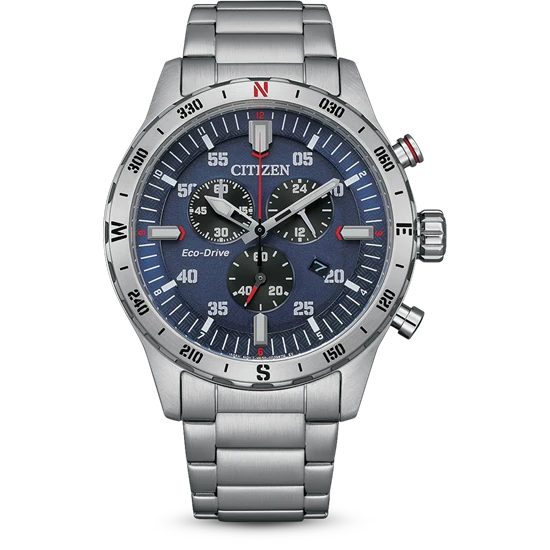 Citizen AT2520-89L Quartz Çelik Gri Mavi Kadran 10 ATM 44 mm Erkek Kol Saati