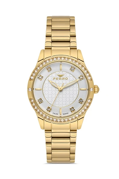 Ferro Quartz Çelik Altın Rengi 32 mm Kadın Kol Saati