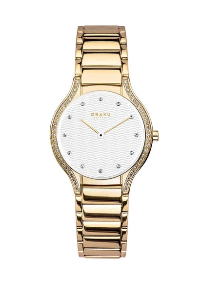 Obaku Denmark V276LEGISG Quartz Çelik Gold Beyaz Kadran Kristal Cam 30 mm Kadın Kol Saati - 3