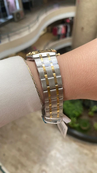 Ferro Quartz Çelik Altın/Gri 32 mm Kadın Kol Saati - 6