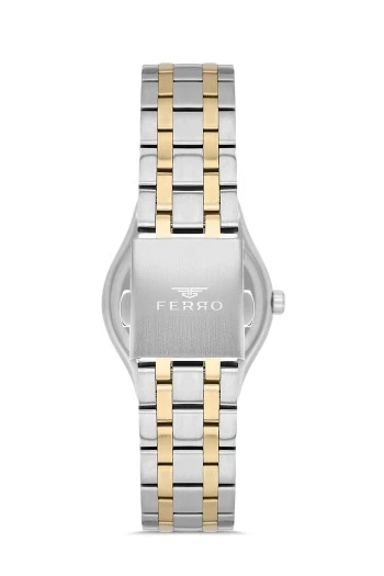Ferro Quartz Çelik Altın/Gri 35 mm Kadın Kol Saati - 3