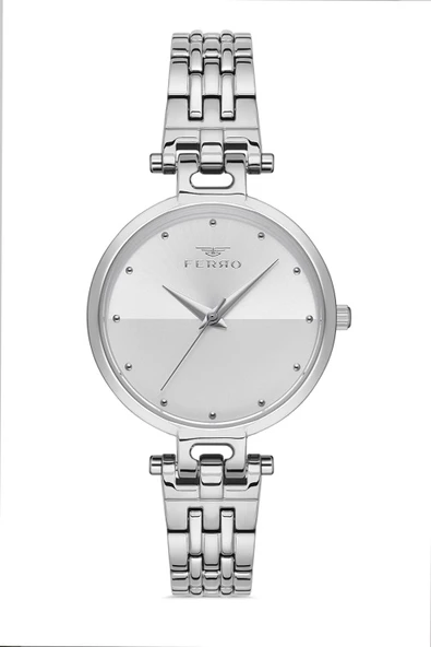 Ferro 34 mm Gümüş Çelik Kordon Kadın Kol Saati F21203A-A F21203A-A
