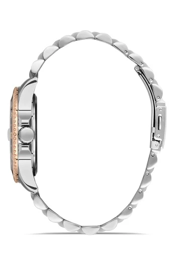 Ferro Rose ve Gümüş Çelik Kordon Erkek Kol Saati F11196A-E2 F11196A-E2 - Resim 3