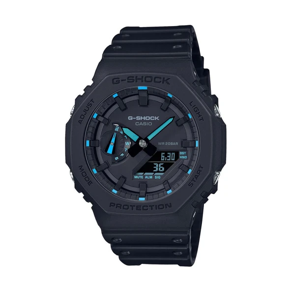 Casio GA-2100-1A2DR Quartz Silikon Siyah 20 ATM 45 mm Erkek Kol Saati