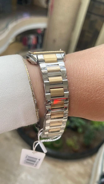 Ferro Quartz Çelik Altın/Gri Siyah Kadran 28 mm Kadın Kol Saati - 6