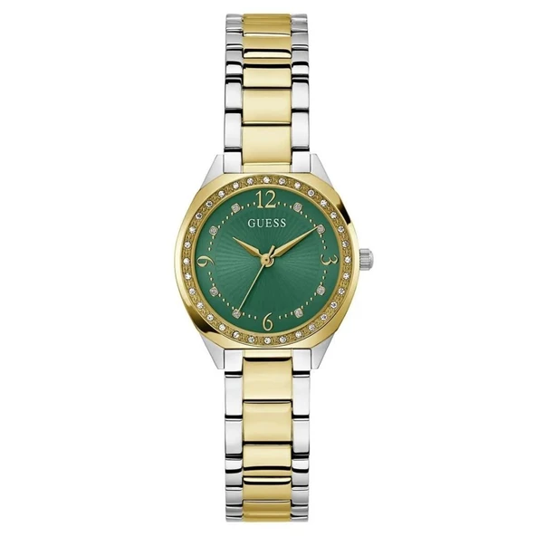 Guess GUGW0767L4 Quartz Çelik Altın/Gri Yeşil Kadran 30 mm  Kadın Kol Saati