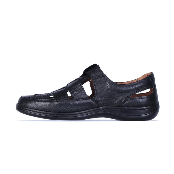 Moda Ayakkabı 215 Siyah-Kahve Deri Yazlık Ayakkabı - Resim 6