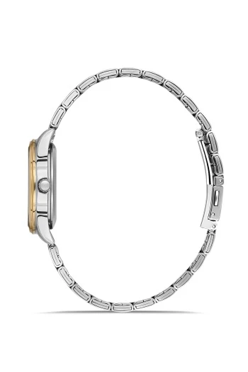 Ferro Quartz Çelik Altın/Gri Yeşil Kadran 31 mm Kadın Kol Saati - 3