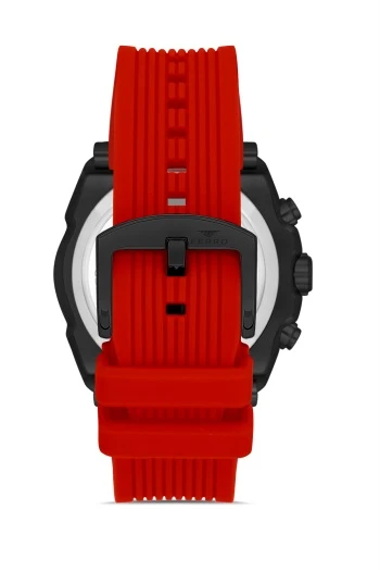 Ferro FM31396D-ZK Quartz Silikon Bordo Siyah Kadran 48 mm Fonksiyonları Aktif Erkek Kol Saati - Resim 3