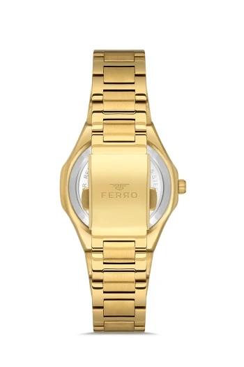 Ferro Quartz Çelik Altın Rengi 24 mm Kadın Kol Saati - 3