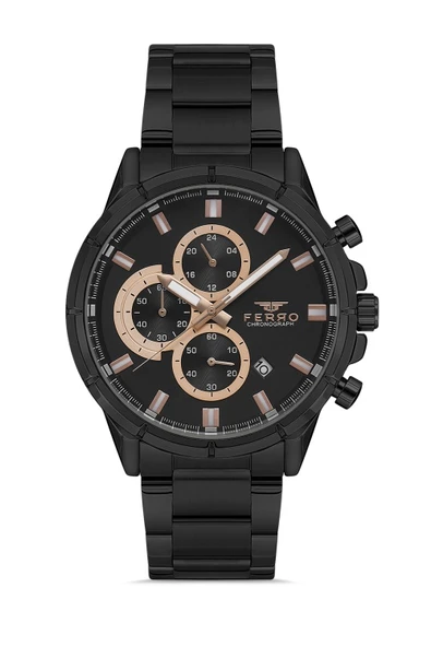 Ferro FM31461A-G Quartz Çelik Siyah 45 mm Fonksiyonları Aktif Erkek Kol Saati - 2