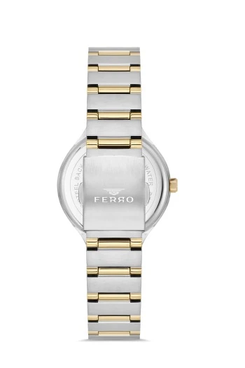 Ferro FL40114A-D Quartz Çelik Gold/Gri 32 mm Kadın Kol Saati - Resim 4