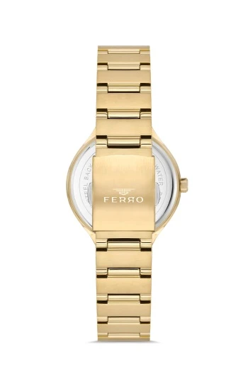 Ferro FL40114A-B6 Quartz Gold Yeşil Kadran 32 mm Kadın Kol Saati - Resim 3