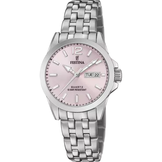 Festina F20455/2 Quartz Çelik Gri Pembe Kadran 10 ATM 30 mm Kadın Kol Saati