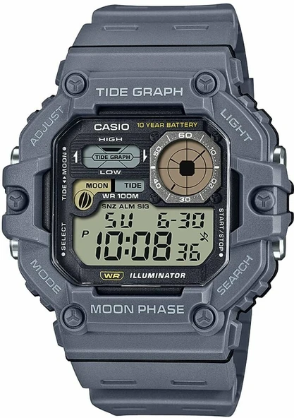 Casio WS-1700H-8AVDF Quartz Dijital Silikon Gri Organik Cam 10 ATM 49 mm Erkek Kol Saati - 1