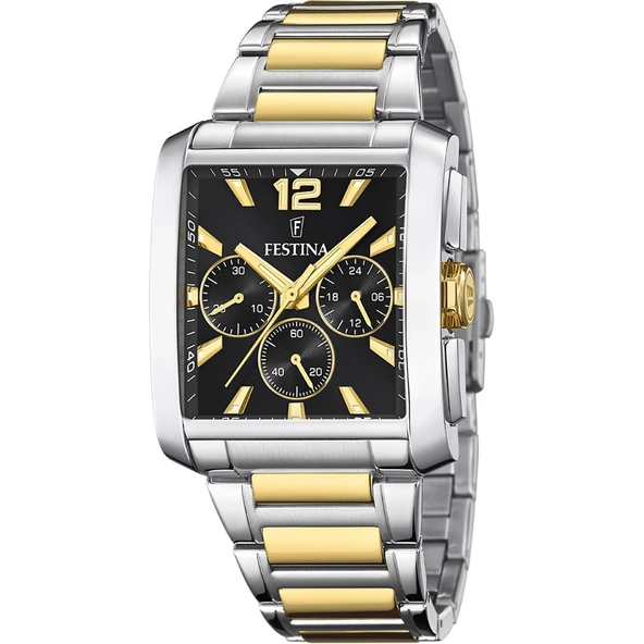 Festina F20637/4 Quartz Çelik Altın/Gri Siyah Kadran 38 mm Erkek Kol Saati