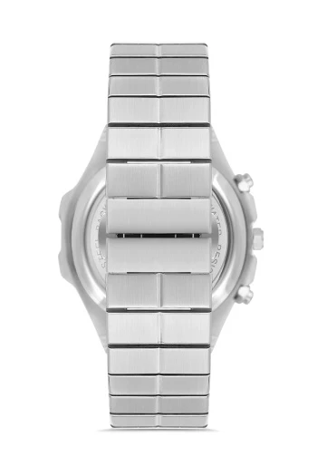 Ferro Quartz Çelik Metalik Gri Turkuaz Kadran 42 mm Erkek Kol Saati - 3