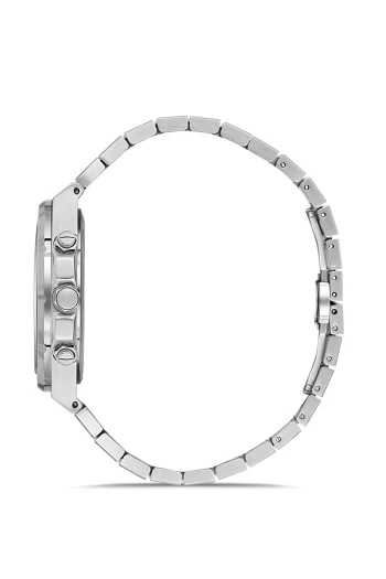 Ferro Quartz Çelik Metalik Gri Turkuaz Kadran 42 mm Erkek Kol Saati - 2