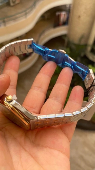Ferro Quartz Çelik Altın/Gri Yeşil Kadran 41 mm Erkek Kol Saati - 5
